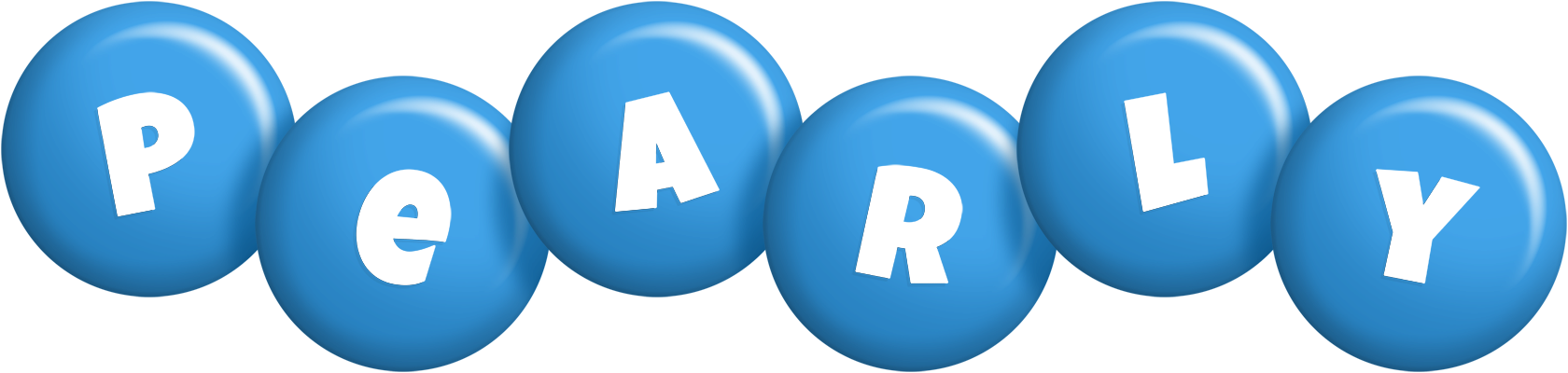 Pearly candy-blue logo