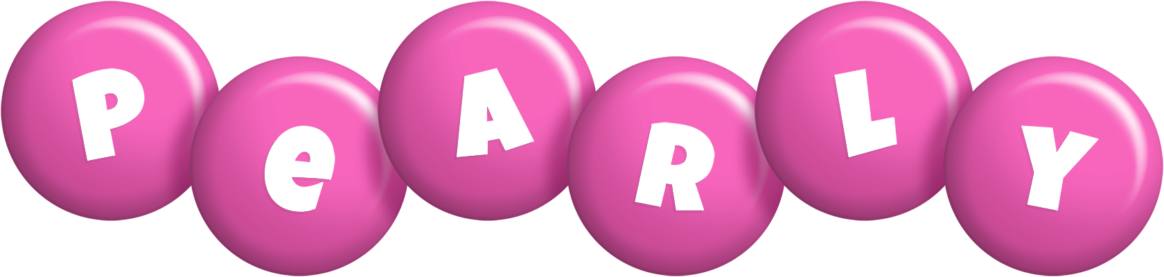 Pearly candy-pink logo