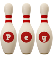 Peg bowling-pin logo