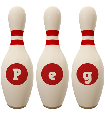Peg bowling-pin logo