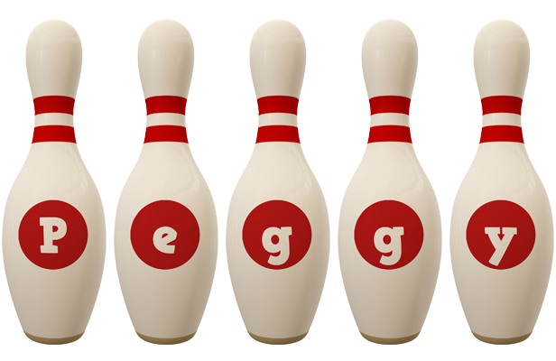 Peggy bowling-pin logo