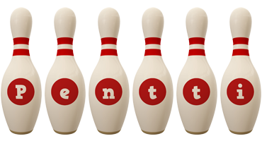 Pentti bowling-pin logo