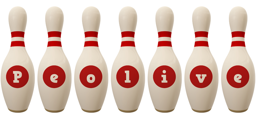 Peolive bowling-pin logo