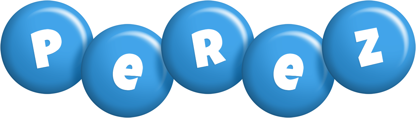 Perez candy-blue logo