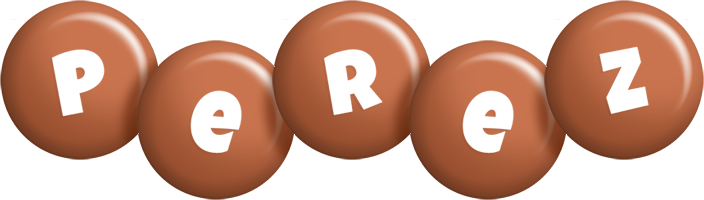 Perez candy-brown logo