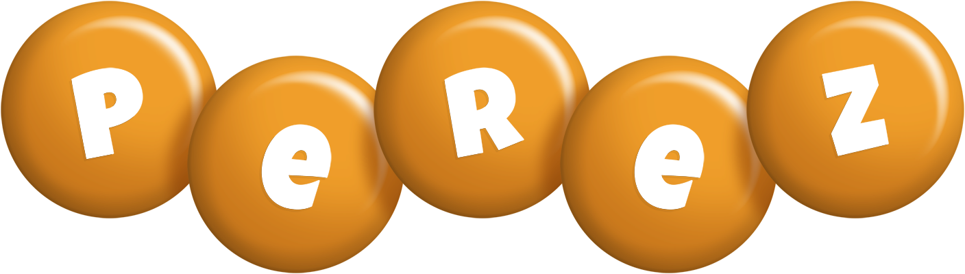 Perez candy-orange logo