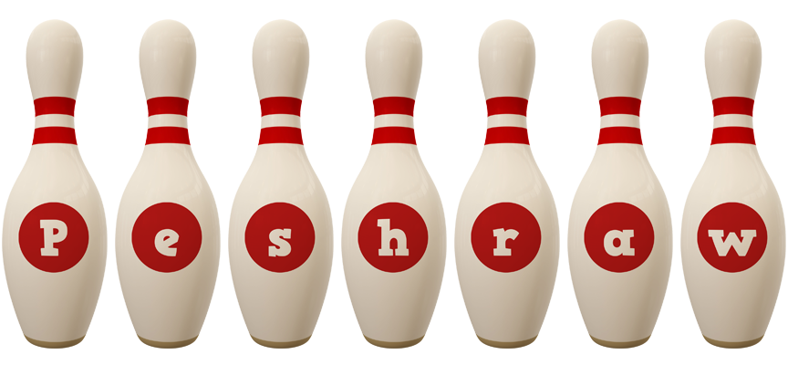 Peshraw bowling-pin logo