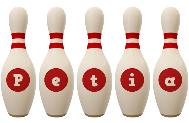 Petia bowling-pin logo