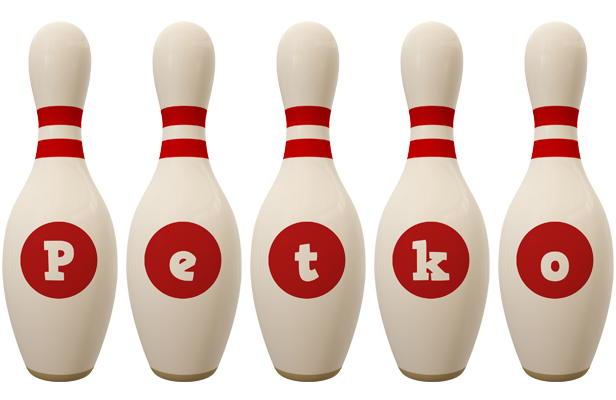 Petko bowling-pin logo