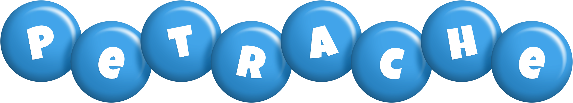 Petrache candy-blue logo