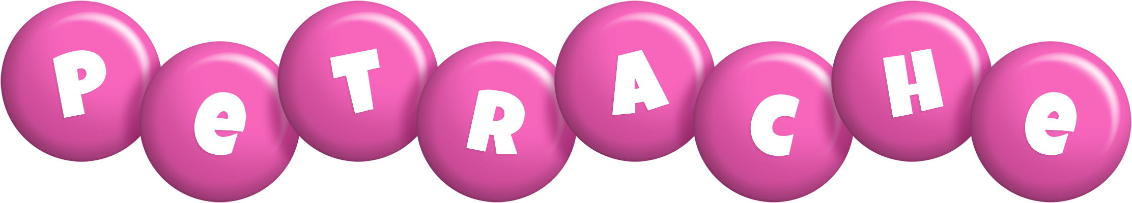 Petrache candy-pink logo
