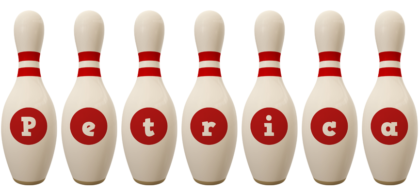 Petrica bowling-pin logo