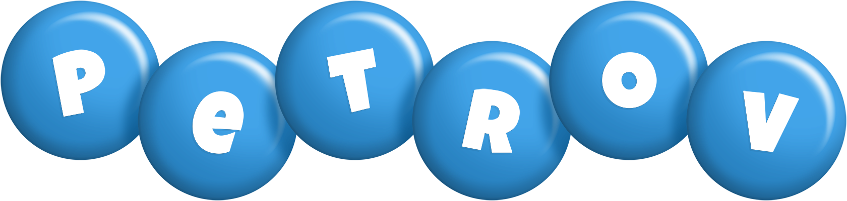 Petrov candy-blue logo
