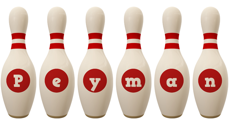 Peyman bowling-pin logo
