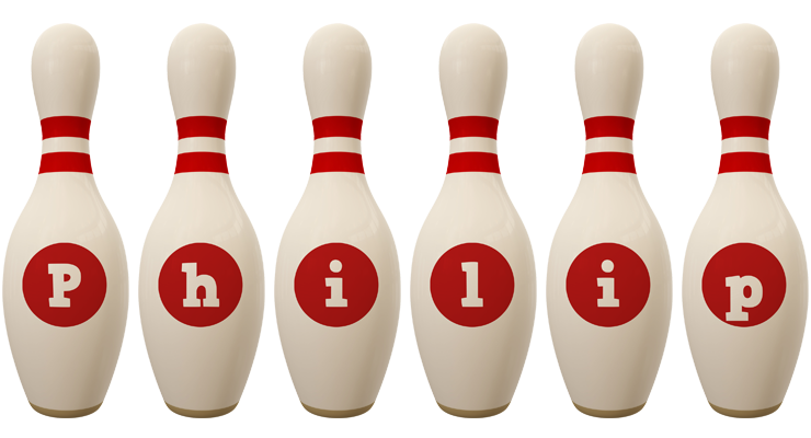 Philip bowling-pin logo
