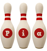 Pia bowling-pin logo