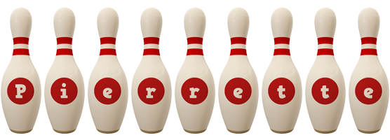 Pierrette bowling-pin logo