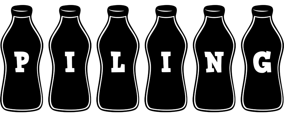Piling bottle logo