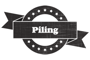 Piling grunge logo