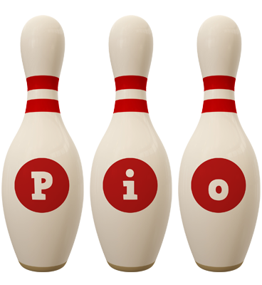 Pio bowling-pin logo