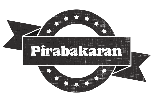 Pirabakaran grunge logo