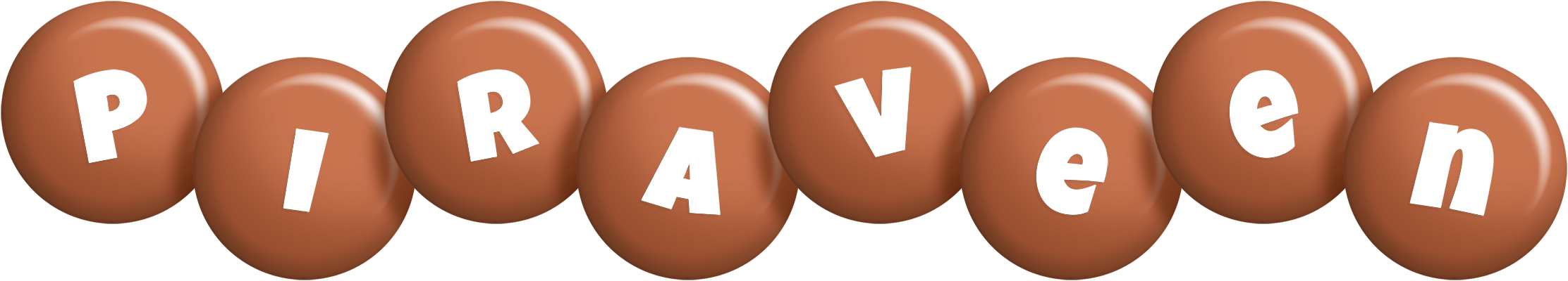 Piraveen candy-brown logo