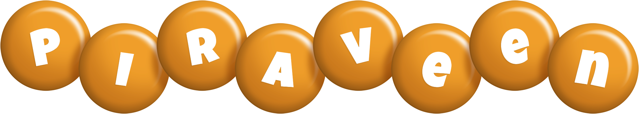 Piraveen candy-orange logo