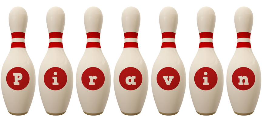 Piravin bowling-pin logo