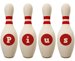 Pius bowling-pin logo