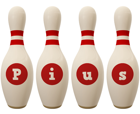 Pius bowling-pin logo