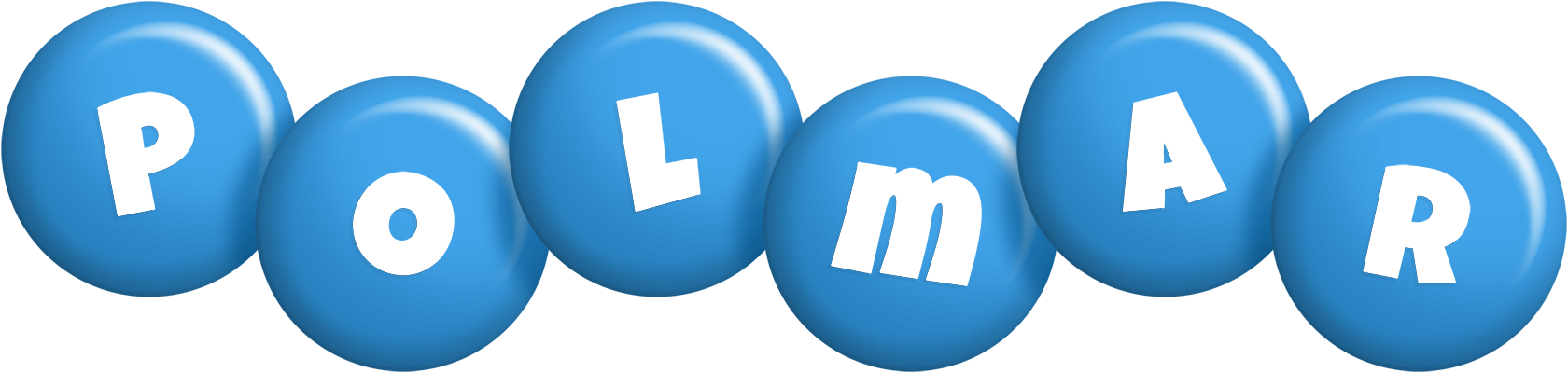 Polmar candy-blue logo