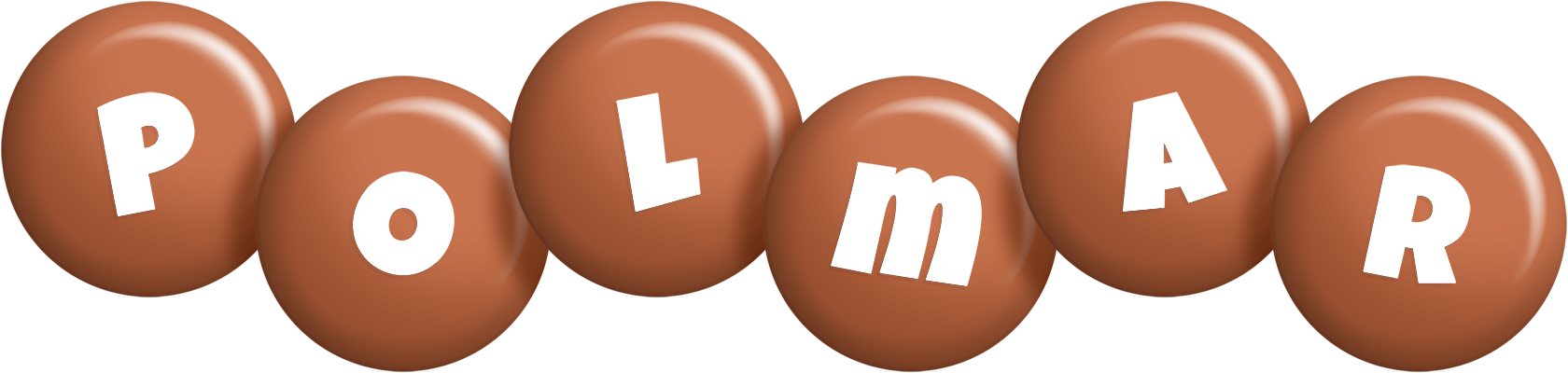 Polmar candy-brown logo