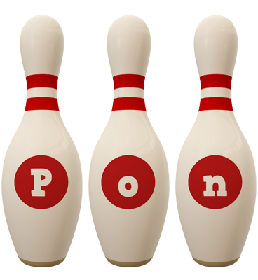 Pon bowling-pin logo