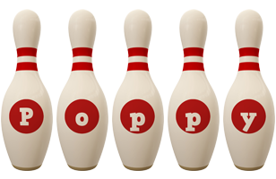 Poppy bowling-pin logo