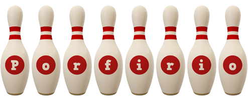 Porfirio bowling-pin logo