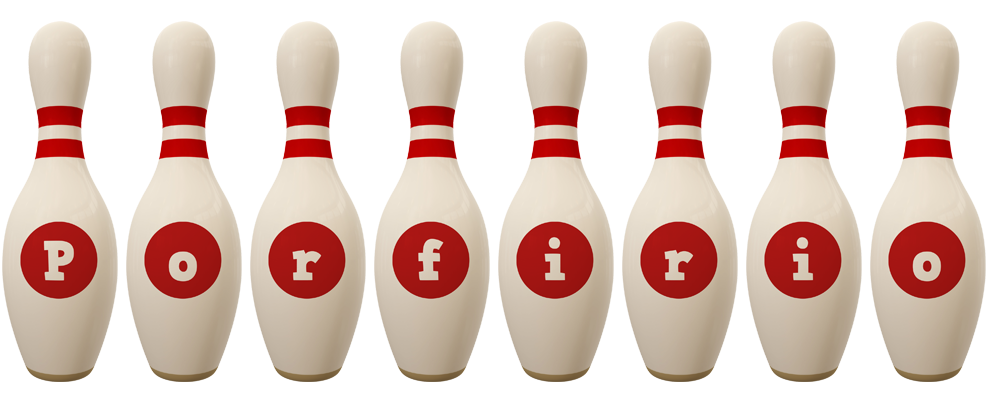 Porfirio bowling-pin logo
