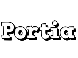 Portia snowing logo