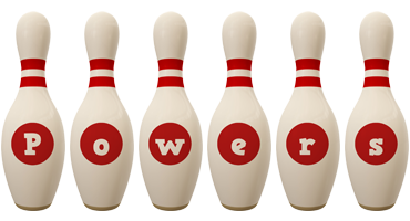 Powers bowling-pin logo