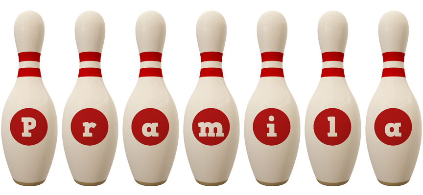 Pramila bowling-pin logo