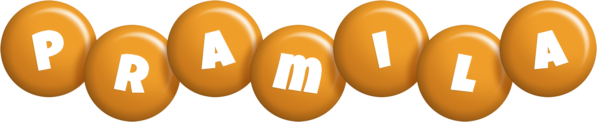 Pramila candy-orange logo