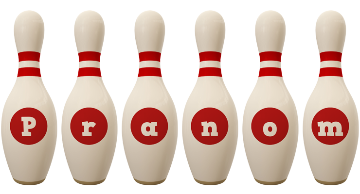 Pranom bowling-pin logo