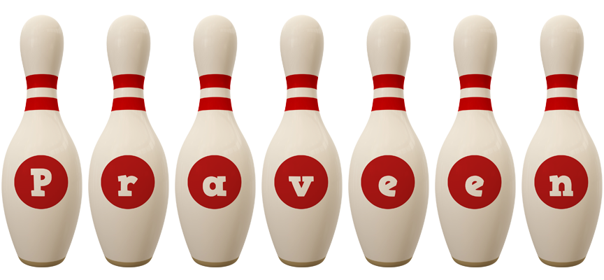 Praveen bowling-pin logo