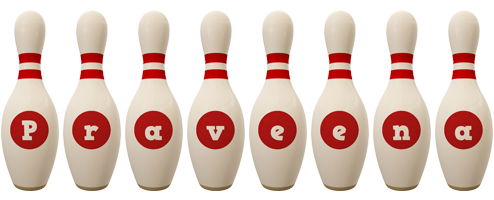 Praveena bowling-pin logo