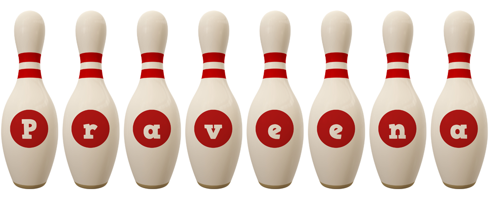 Praveena bowling-pin logo