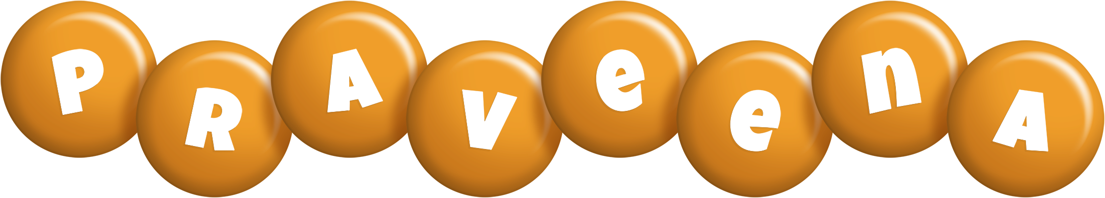 Praveena candy-orange logo