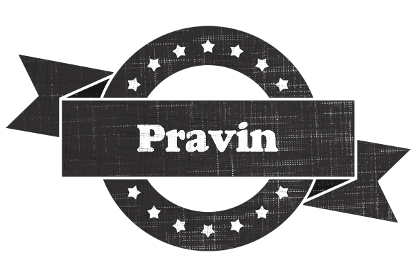 Pravin grunge logo