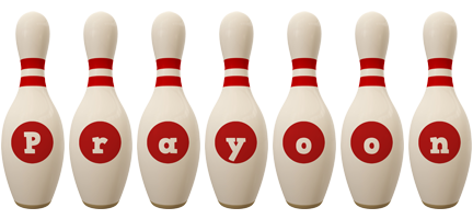 Prayoon bowling-pin logo