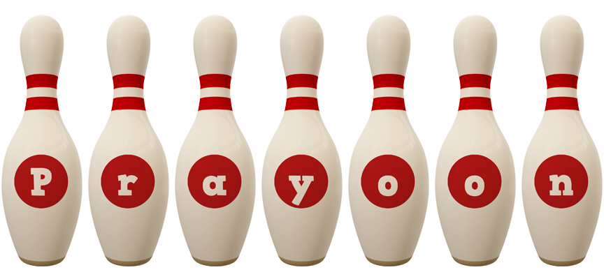 Prayoon bowling-pin logo