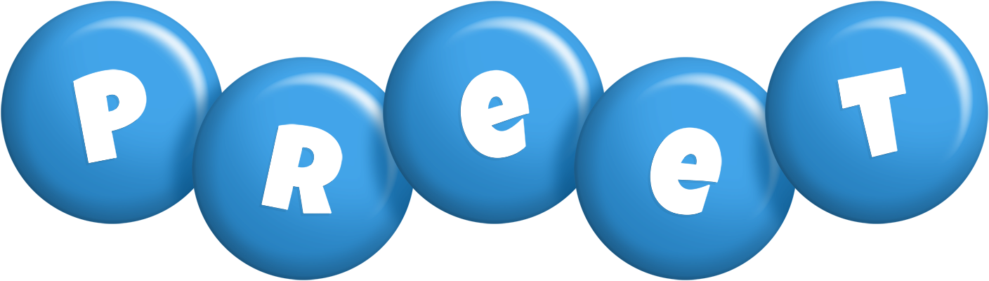 Preet candy-blue logo