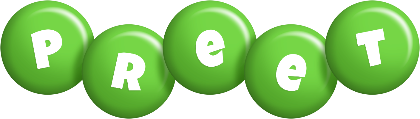 Preet candy-green logo